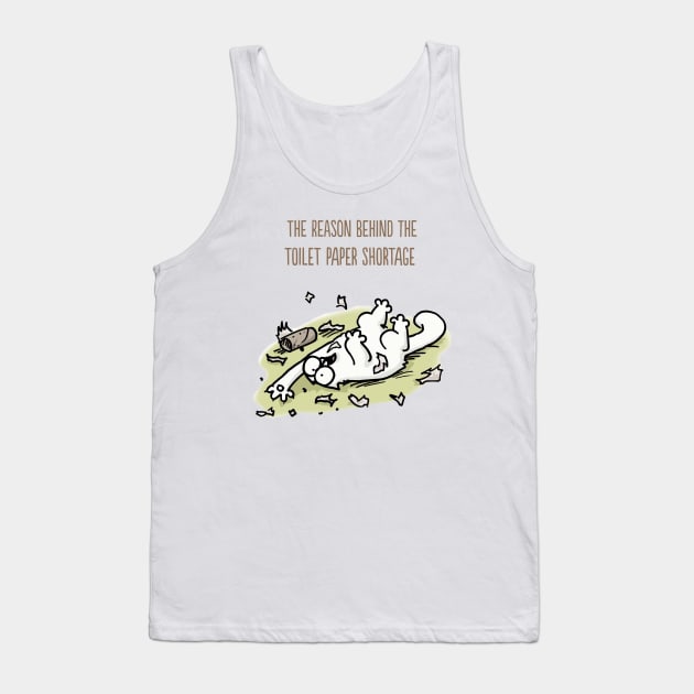 Simons Cat Mug The Reason Behind The Toilet Paper Shortage Siimoons Cat Tank Top by devanpm